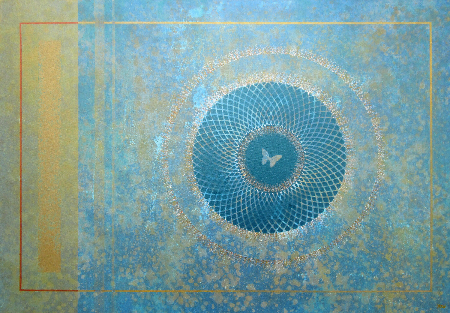 
Sound of Silcence 1 (2022, Acryl, Tinte auf Leinwand, 70x100cm).