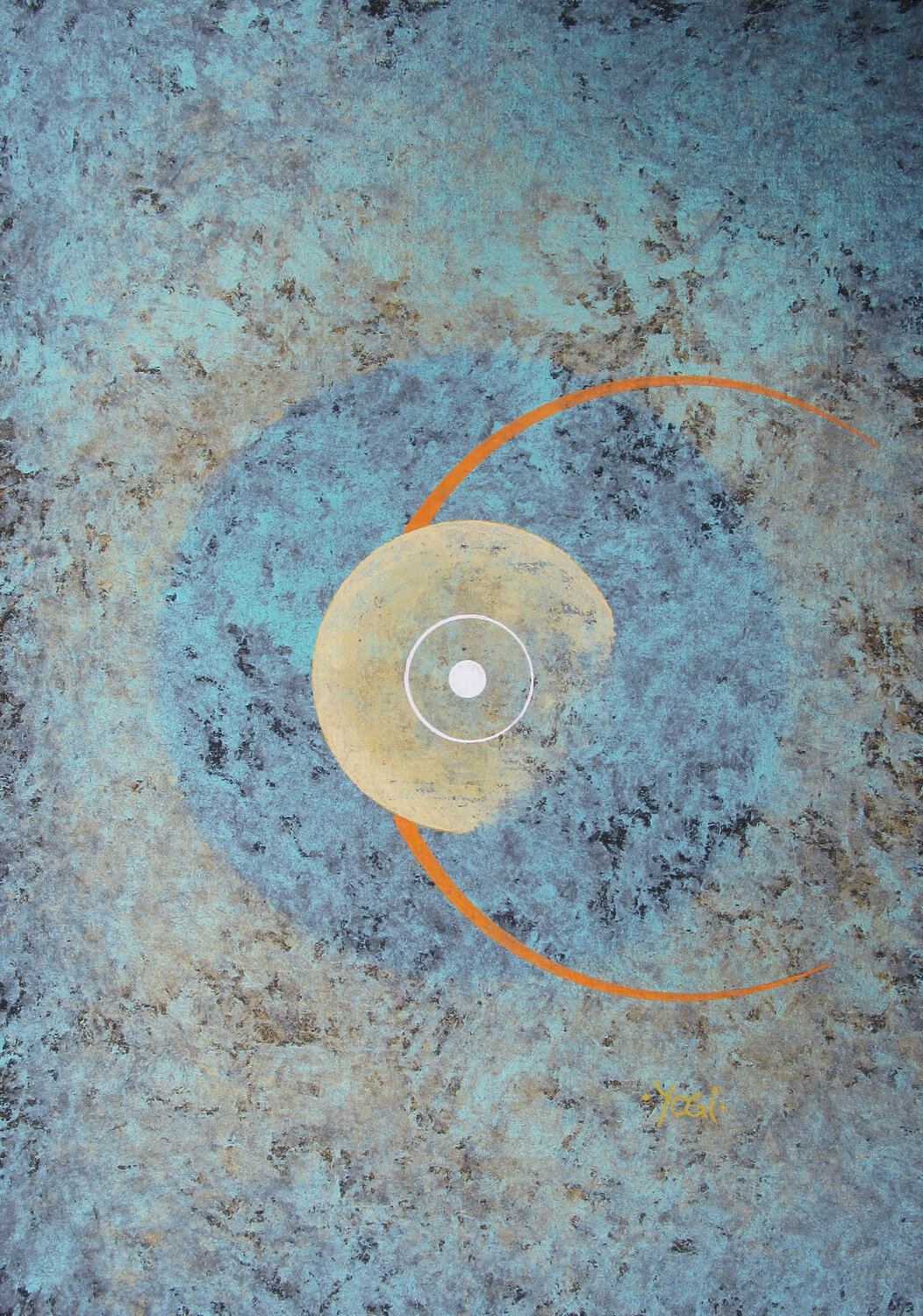 
Planetentöne 3 (2022). Acryl auf Papier, 33 x 23 cm.