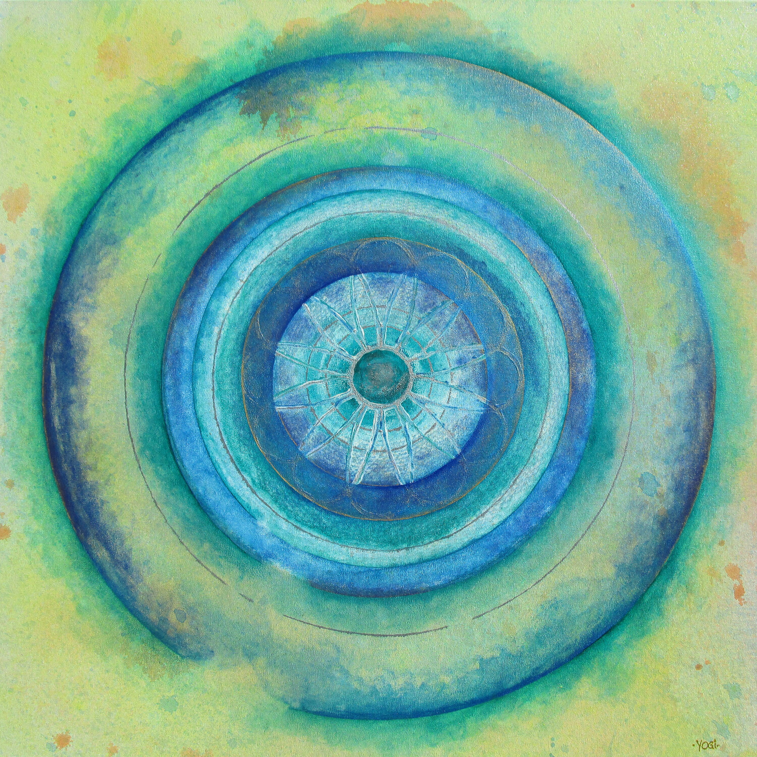 
Liquid 2 (2017, Acryl, Tinte auf Leinwand, 70x70cm).