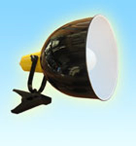 Lampe? Nein, eine &reg;egistrierte „Dr. Lefebure’s Phosphenic Lamp“ mit einer durch Spezialreflektor erreichten optimalen Lichtstreuung zur Erzeugung von Phosphenen nach Mass.